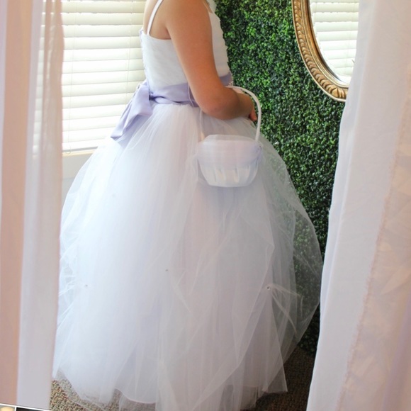 White Formal Flowergirl Dress, by Rosebud Fashions, size 12, Wedding fashions - Picture 4 of 11